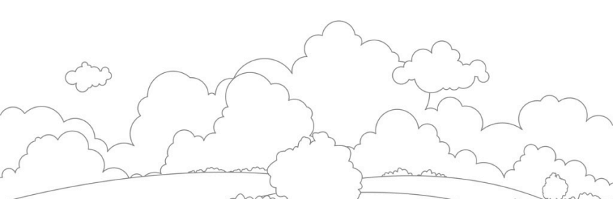 森と雲のイラスト